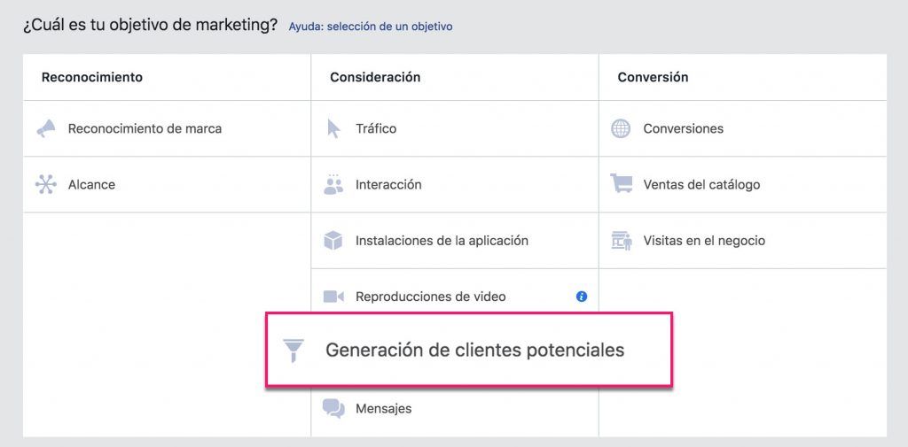 Objetivos de Facebook_Clientes potenciales