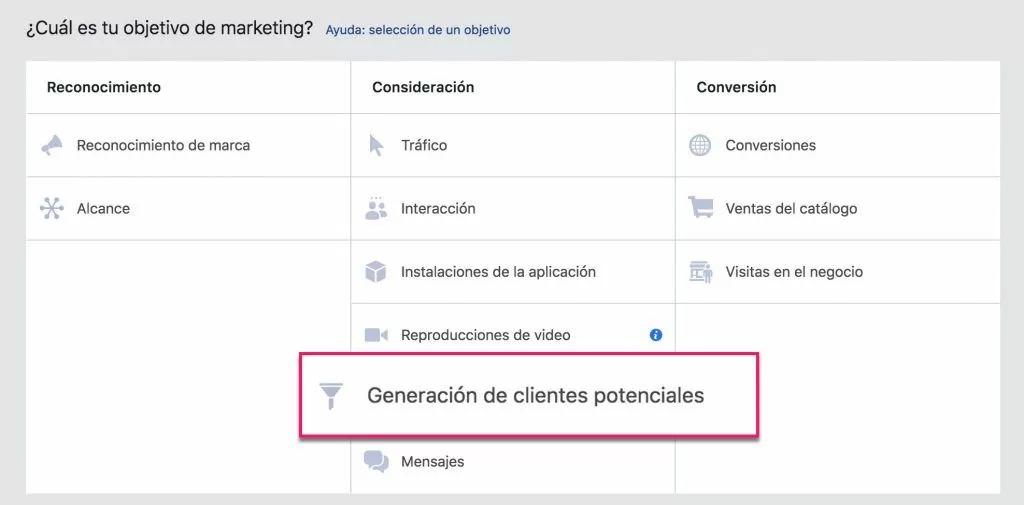 Objetivos de Facebook_Clientes potenciales